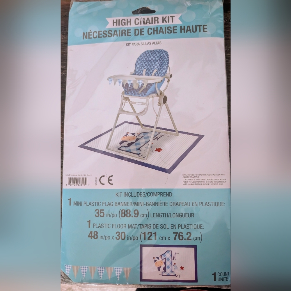 NWT First Birthday High Chair Kit- Farm Theme